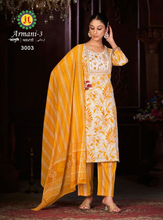 Jt Armani Vol 3 Premium Slub Dress Material Catalog
